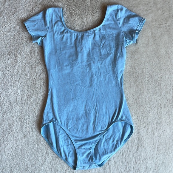 Capezio | Light Blue Capped Sleeve Ballet Leotard | XL - Picture 3 of 9